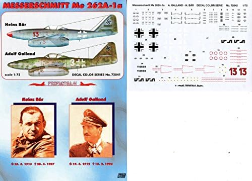Propagteam Decals 1:72 Messerschmitt Me-262 A-1a Adolf Galland Decal #72041