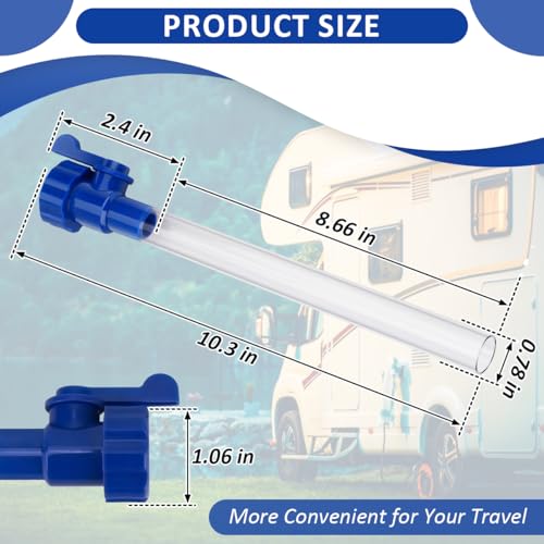 Image of WKZO 40003 RV Water Tank Filler with Shutoff Valve Fits Standard Drinking Water Hoses-Quickly and Efficiently Helps Fill Your Water Tank,Features 5 /8 inch Tube
