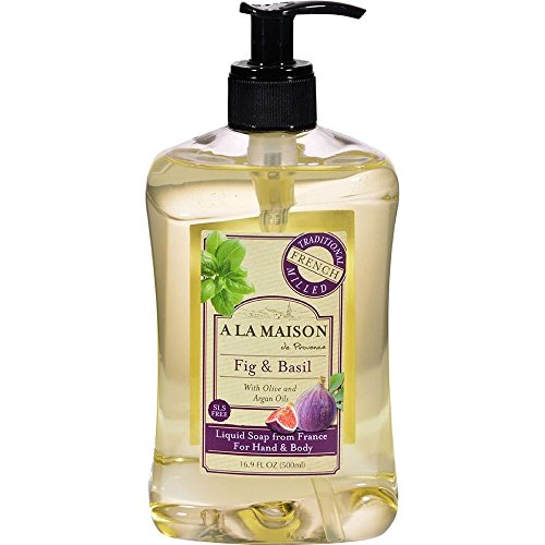 A LA MAISON Fig & Basil Natural Hand Wash Made with Essential Oils - Biodegradable, Plant-Based, Vegan, Cruelty-Free (16.9 Fl Oz Bottle)