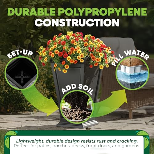 Image of FCMP Outdoor - Modemmo Chelsea Self-Watering Planter (2 Pack), Black