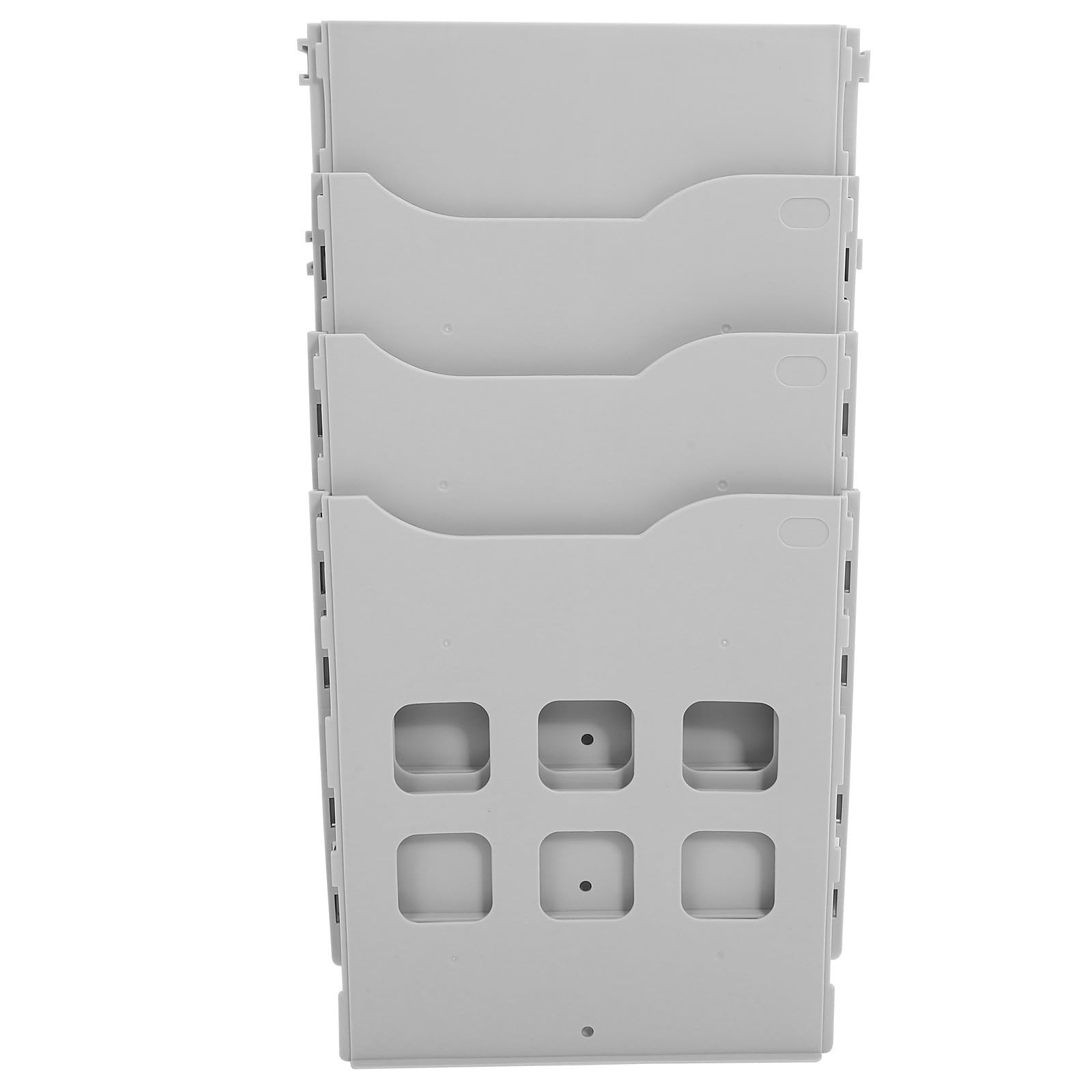 TOYANDONA Porta Documentos Parche Adhesivo sin Clavos Organizador de Archivos de Pared, Plástico, Blanco, Gran Capacidad, Diseño Multicapa para Hogar y Escuela