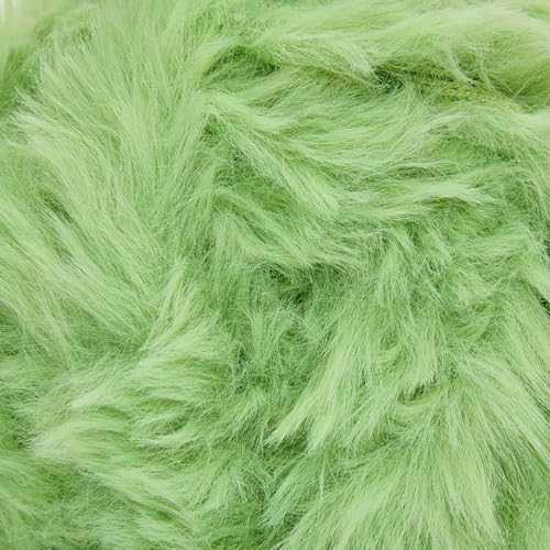 NICEEC 2 Skeins Faux Fur Yarn Super Soft, Chunky & Fluffy, Eyelash Yarn for Crochet & Knitting (Total Length 70yds,3.53oz) - Grass by NICEEC - Image 2