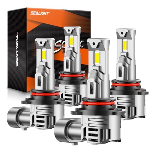 Image of SEALIGHT 9005 9006 Bulbs Combo, 800% Brightness 100000LM, 6500K White Super Bright 9005 /HB3 9006 /HB4 Fog Light Bulbs, Plug and Play, Pack of 4