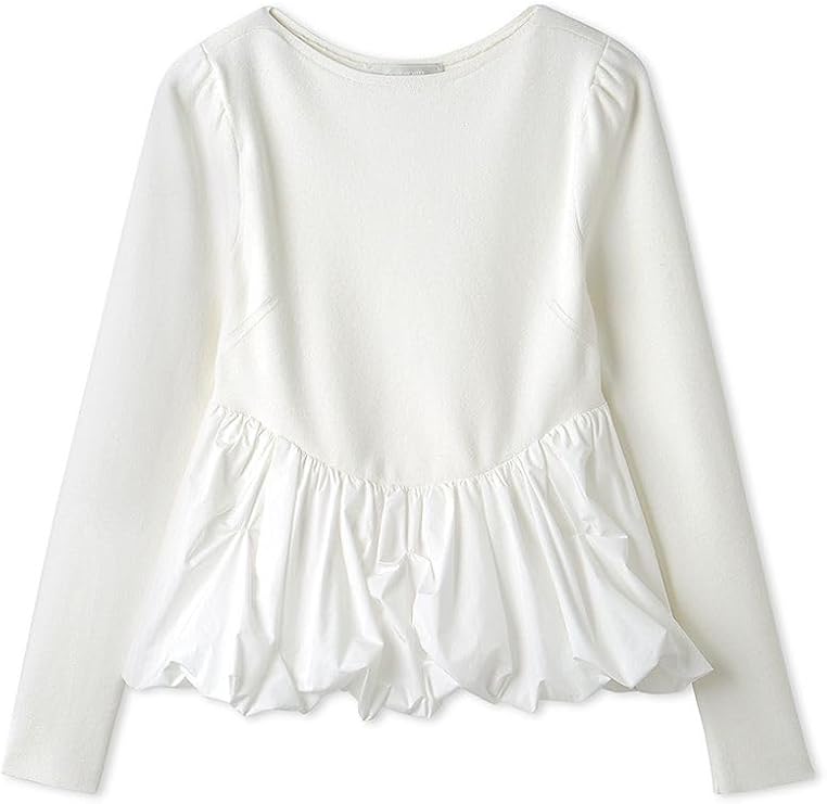 最終価格 美品❤︎25AW セルフォード バルーンペプラムニットプルオーバー 白 Amazon | [セルフォード] バルーンペプラムニットプルオーバー