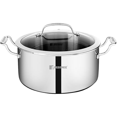 Buy BERGNER Hitech Triply Stainless Steel Non-Stick Casserole/Biryani