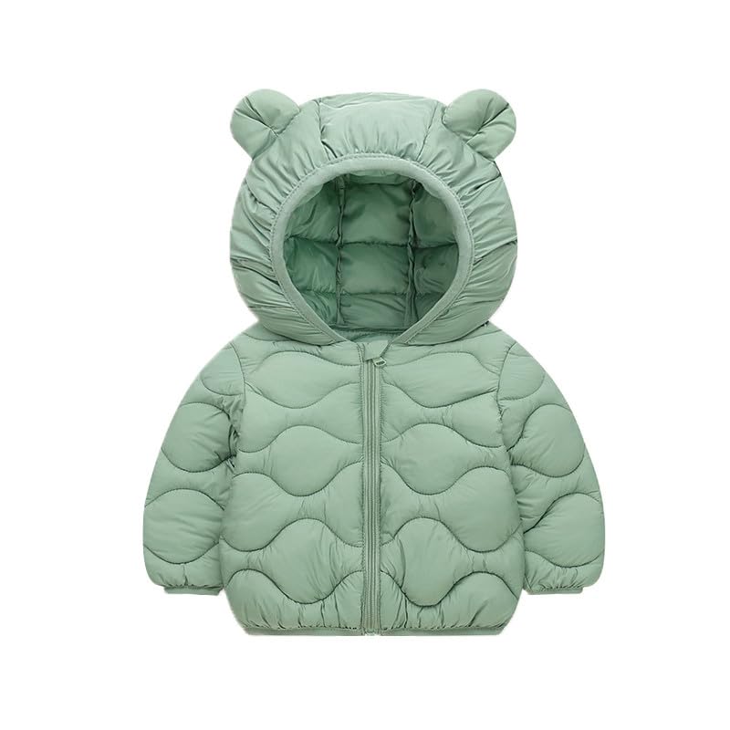 Winter Coats for Boys Girls Cute Bear Ears Full Zip Hooded Light Puffer Jacket Winter Comfortable Warm Down Jacket
