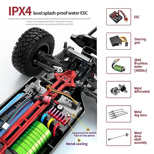 Image of 1 /16 Rc Cars SCY16103pro RC Truck 4X4 High Speed 70 Km /h Remote Control Car 3 Rechargeable 1500mah Batteries RC Car with LED Light for Boys Adults