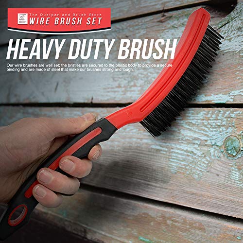 Wire Brush Twin Pack of Heavy Duty Steel Brush With Easy to Hold Plastic Handle, Wire Brushes for Cleaning Rust and Heavy Dirt 7 Wire Brush Twin Pack of Heavy Duty Steel Brush With Easy to Hold Plastic Handle, Wire Brushes for Cleaning Rust and Heavy Dirt - Image 7