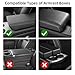NBTEPEM Red Car Center Console Cover, Leather Car Arm Rest Cover Cushion with 2 Storage Bags, Universal Car Middle Console Cover Car Accessories Interior for Most Vehicles