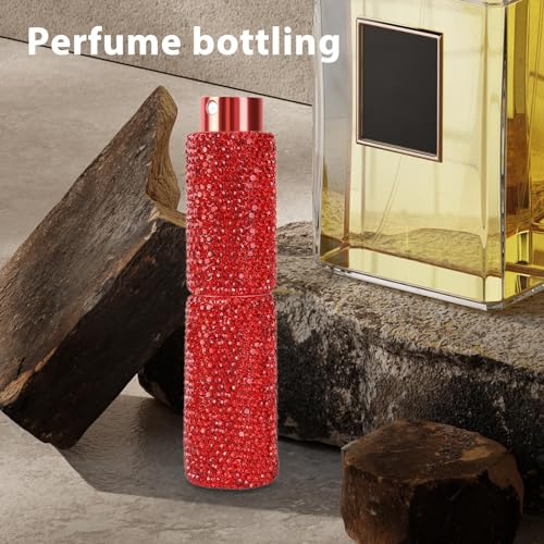 Xasbseulk Rhinestone Empty Spray Bottle, 10ML Refillable Perfume Spray Bottle Easy to Refill Empty Atomiser Bottle, Refillable Travel Perfume Atomizer for Purse, Handbag, Pocket and Luggage - Image 4