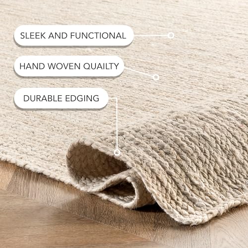 Image of Natural Jute Rounds Rug - Vibrant Color Handwoven Area Carpet for Living Room, Bedroom & Boho Decor - Eco-Friendly Circular Mat - Multiple Sizes & Colors -(Off White, 2x2 feet