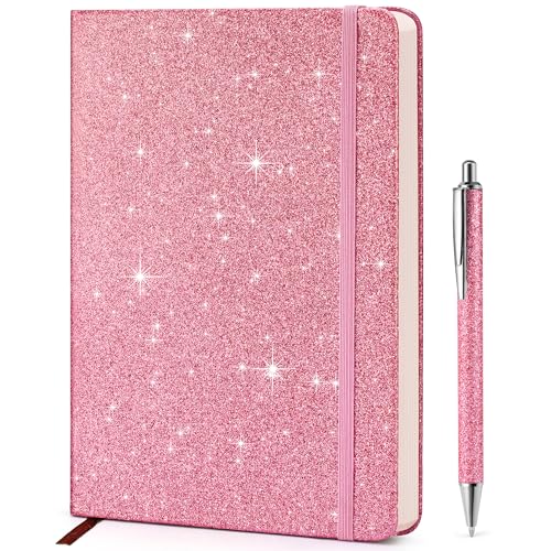 Pink Glitter Notebook, 8.4