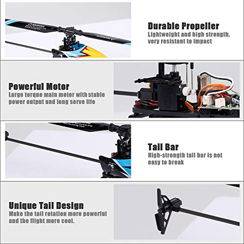 Image of GoolRC C129 RC Helicopter for Adults and Kids, 4 Channel 2.4Ghz Remote Control Helicopter with 6-Axis Gyro, Aileronless RC Aircraft with Altitude Hold, Landing Pad and 3 Batteries (Blue)