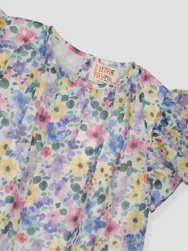 Image of Kids Girls Printed Embroidered Fusion Dress | Handmade Crafted Designer Ethnic Wear | 100% Cotton