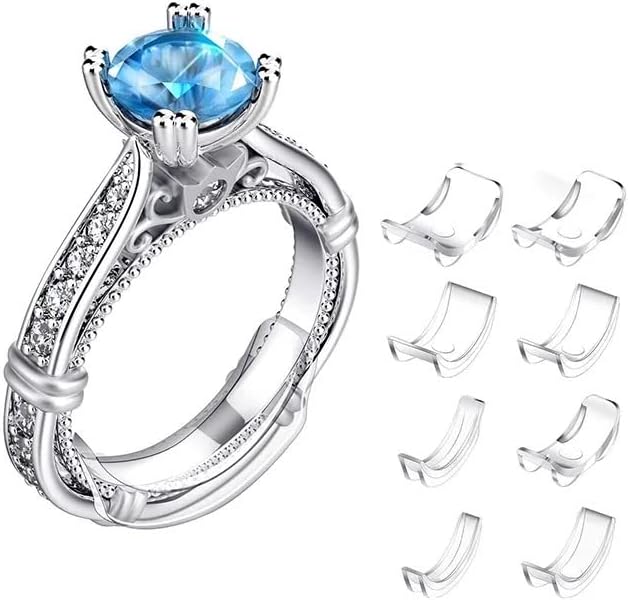 ZKY-14 Pieces Invisible Ring Size Adjusters +Spiral Insert Invisible Strip Adjuster Perfect for Any Size Loose Rings with Polishing Cloth (2 Styles)+Bonus Measuring Strip for Ring Size