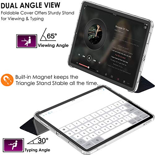 Image of DuraSafe Cases for iPad Pro 12.9 5th 4th Gen [ PRO 12.9 inch 5 4 ] A2378 A2461 A2379 A2462 A2229 A2069 A2232 A2233 Trifold Printed Hard Auto Sleep /Wake PC Translucent Back Cover - Night Sky
