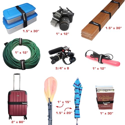 Correas de terciopelo reutilizables de microfibra suave gancho y bucle 6 unidades 5x76cm 5