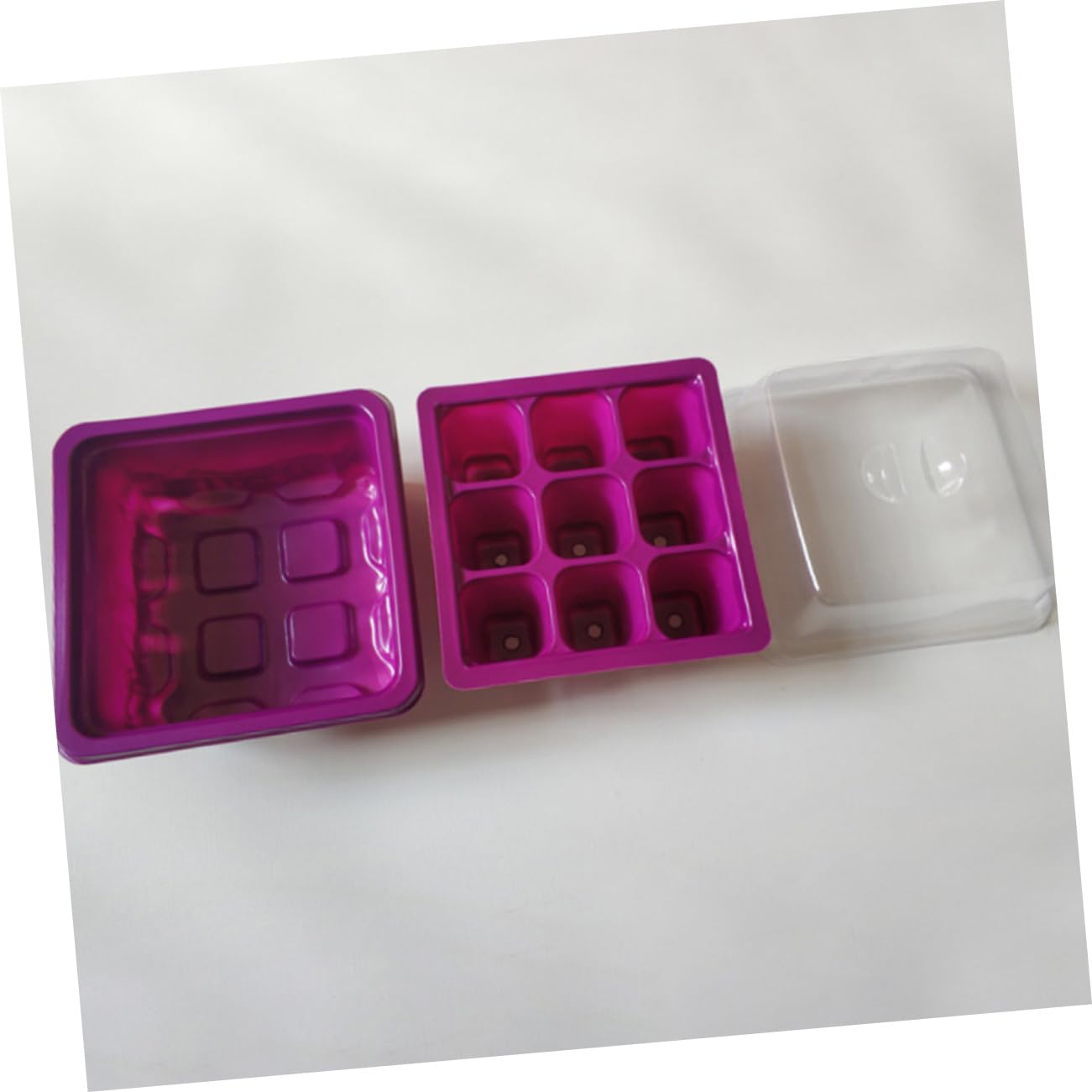 SUPVOX 2 Juegos Vivero De 9 Hoyos Equipo Fabricante De Brotes Plantas Falsas Luces De Cultivo para Plantas De Interior Estera Propagación El Plastico Púrpura 2 Piezas * 2