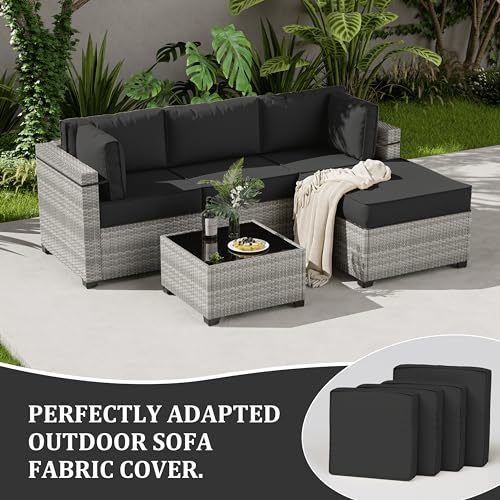 Kimunuk 9 Pcs Outdoor Patio Cushions Covers Replacement Waterproof With Zipper For 5 Pcs Patio Furniture Set thumb #4
