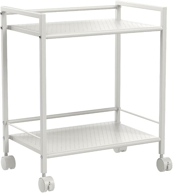YAMAZEN CPR-50432C(WH) Steel Rack with Casters, 2 Tiers, White
