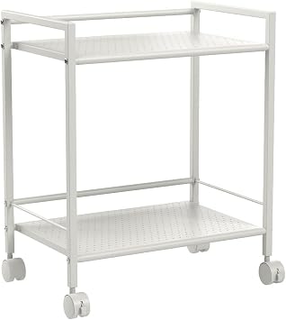 YAMAZEN CPR-50432C(WH) Steel Rack with Casters, 2 Tiers, White