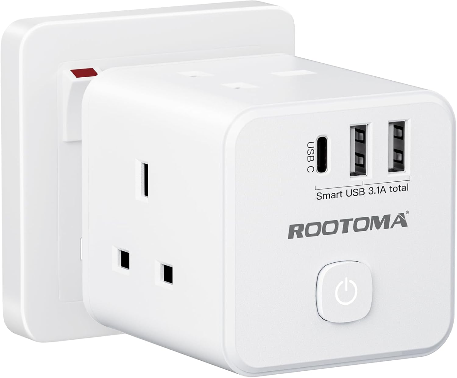 Multi Plug Adaptor with 3 USB, Cube Extension with USB C Slots 3.1A