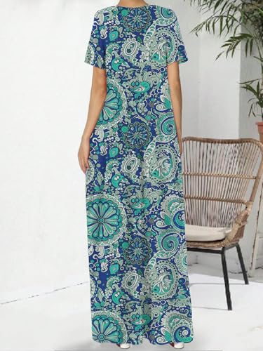 Image of Nimsruc Women Summer Long Dress Casual Sexy Short Sleeve Loose Maxi Dresses for Women 2025