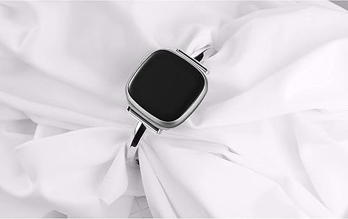 Vista 40 de Correa de metal delgada compatible con Fitbit Versa 4/Fitbit Sense 2 Band Cute Women (dorado)