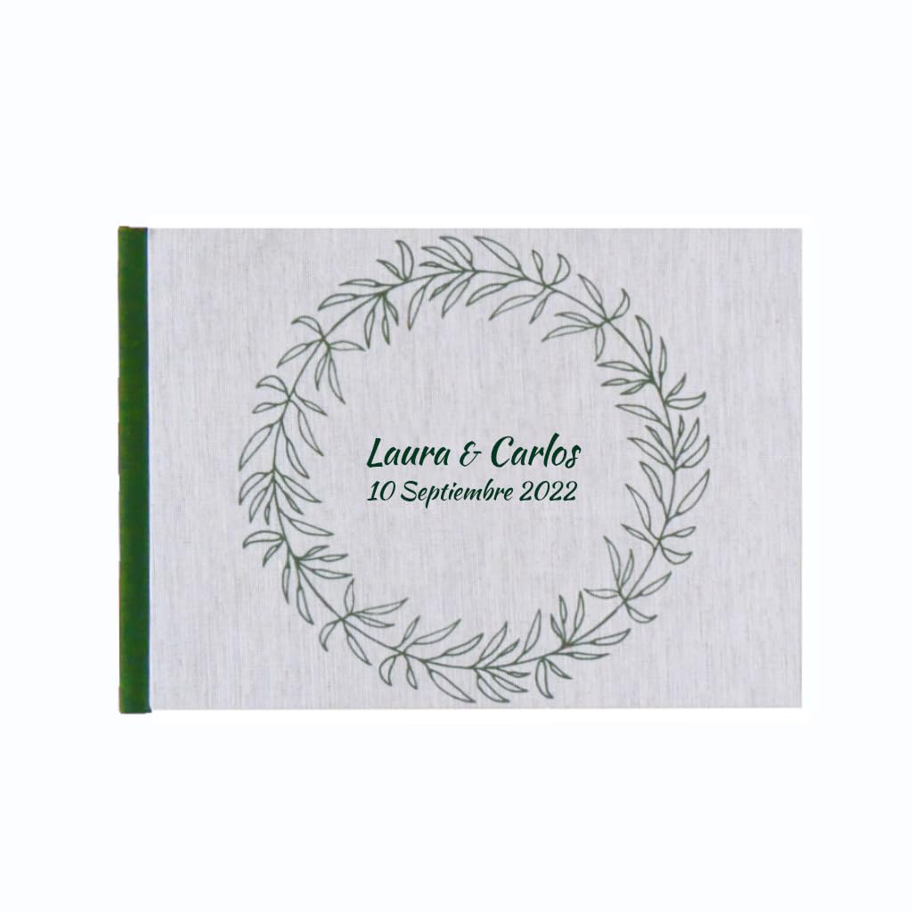 Libro de firmas personalizado A5 o A4 | Portada + 1ª página | Boda Comunión Cumpleaños Jubilación | 40 hojas 80 páginas papel 120g | Testigos Invitados Huéspedes