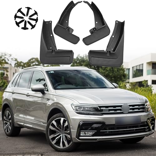ERMWALR voor VW Tiguan 2 R-Line 2017-2023 Modderkleppen met Set van 4 Geen Boring Vereiste Auto Fenders Flexibele PP Modderklep Splash Guard (Tgn 2RL 17-23)