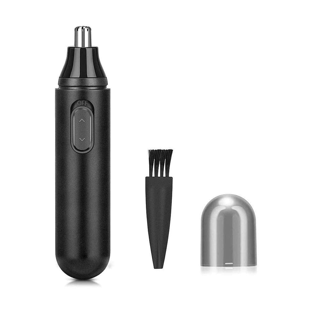 Tagliapeli for Naso e Orecchie, depilazione elettrica indolore for Uomini e Donne, Funzionamento a Batteria, Lame a Doppio Taglio con Spazzola for la Pulizia,Trimmer per peli del Naso