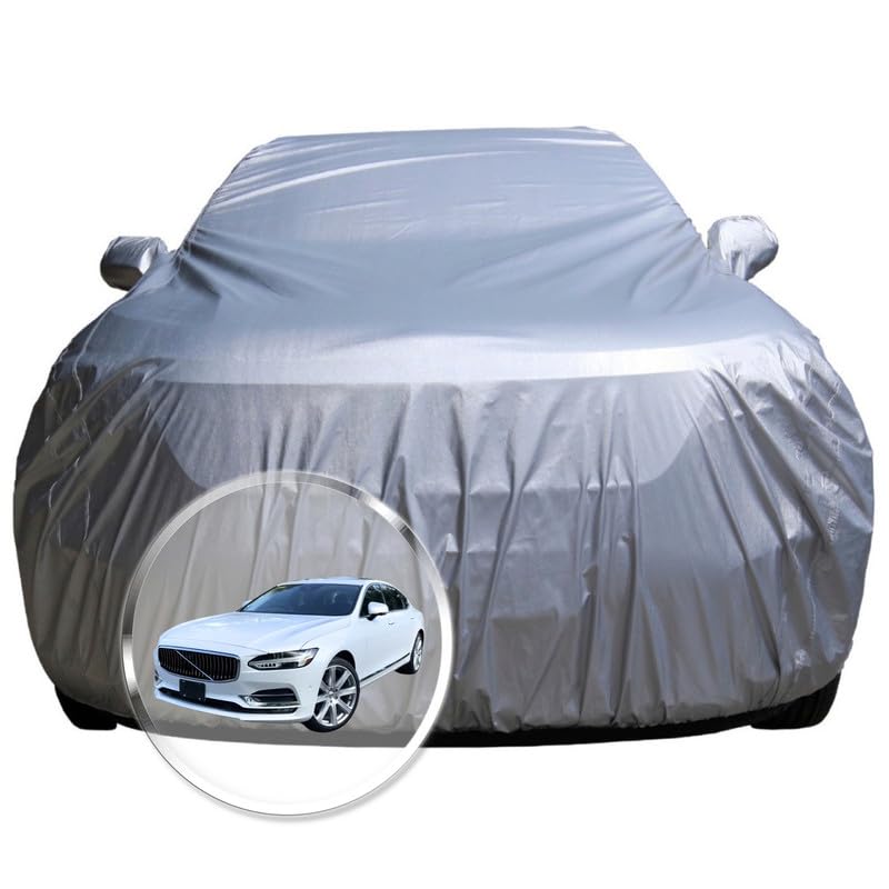 Image of NEODRIFT 'CrystalTech' Car Cover for Volvo S-90 (100% Water-Resistant, All Weather Protection, Tailored Fit, Multi-Layered & Breathable Fabric) (Colour: Crystal Silver)