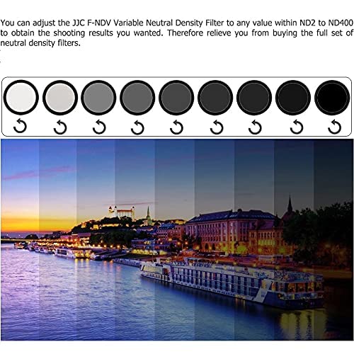 Image of JJC F-NDV82 Series Variable Neutral Density Filter (82mm) for Camera Lens Photography, ND2 - ND400 Adjustable ND Filter