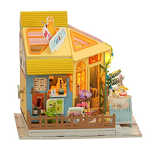 WonDerfulC 3D Miniatur-Puppenhaus, Holz, zusammengebaut, Modellkunsthaus, Getränk, Dessertpuzzle, Spielzeug mit…