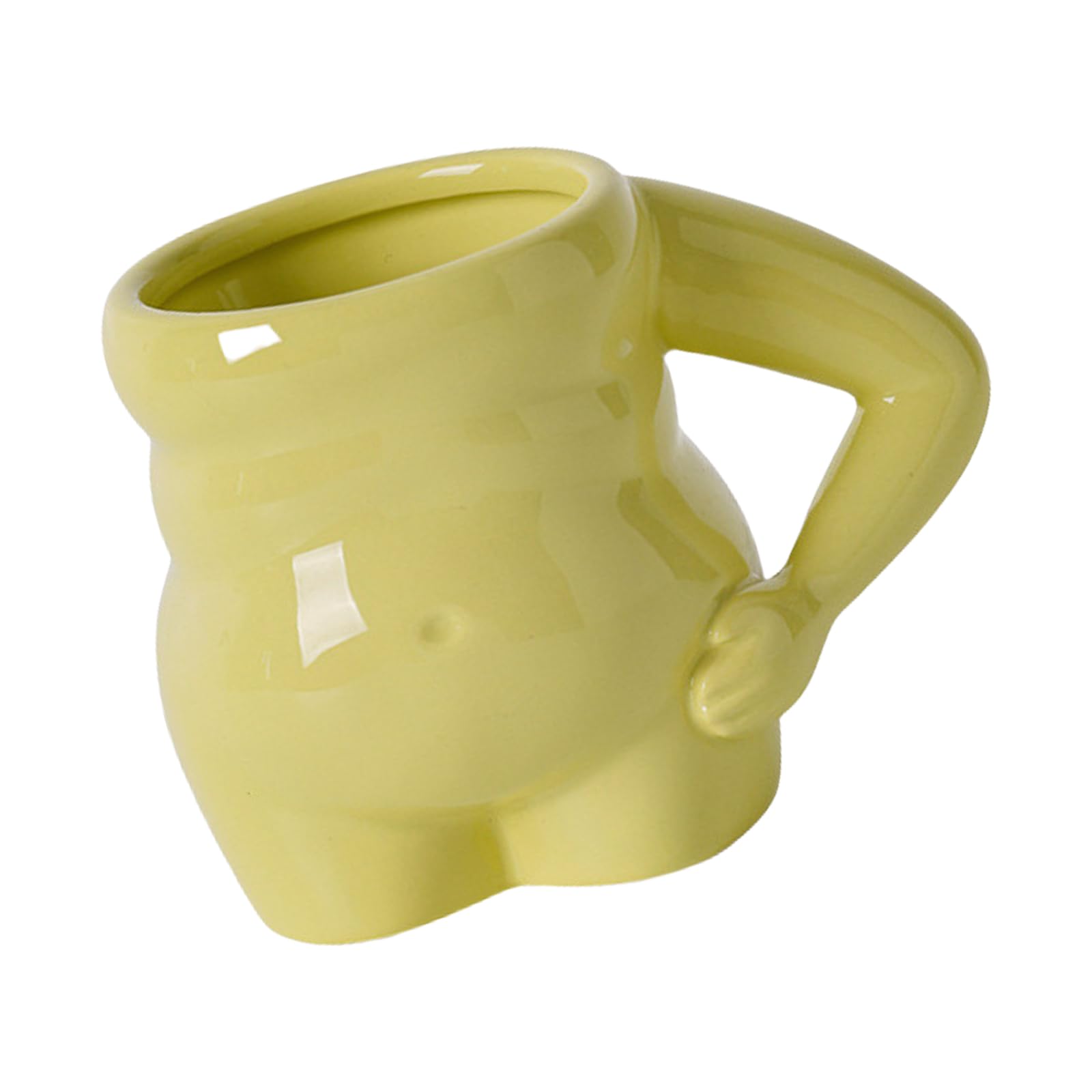 MALSSE Lovely Belly Shape Beverage Mug Mutifunctional Drink Container Unique Water Cups for Home and Special Event Unique Tableware