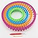 LAYOER Round Knitting Loom Set with Hook Needle Kit Yarn Cord Knitter 4 Hat Looms（Round）