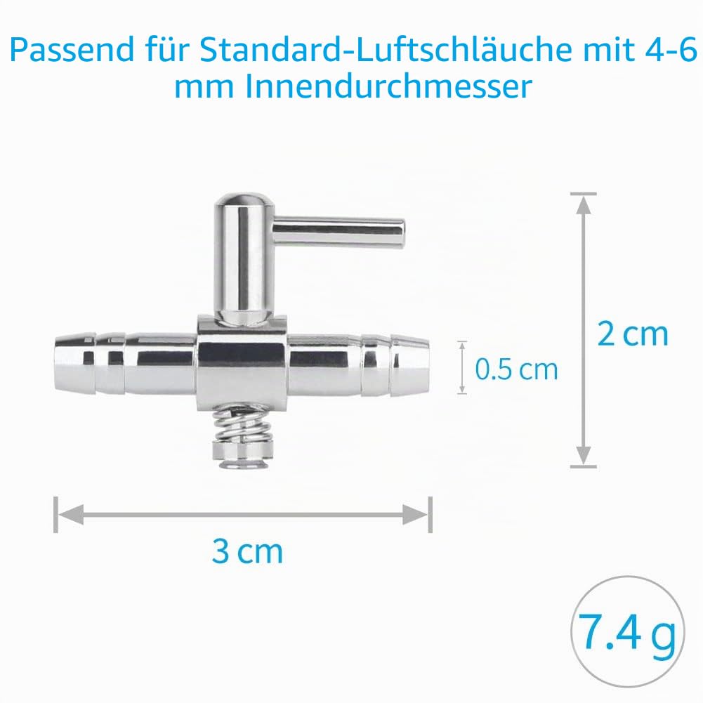 Pawfly 6 Stück Luftverteiler Aquarium Luftventil Luftstromregler Rückschlagventil Aquarium Luftregelventil Einweg Aquarium Luftstromregelung Hebel gerade Ventil Verteiler Splitter für Fischbecken‌