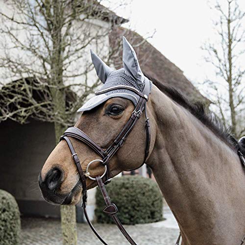 Bonnet d'oreille Kentucky Wellington Gris en velours contre le stress du cheval au travail