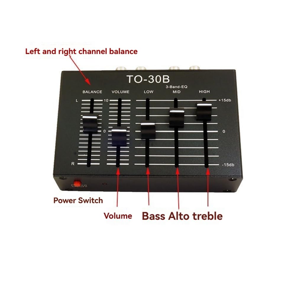 Preamplificatore Stereo Bilanciamento Audio DC5V To-30B, Controllo Volume Bande Alto Medio Basso