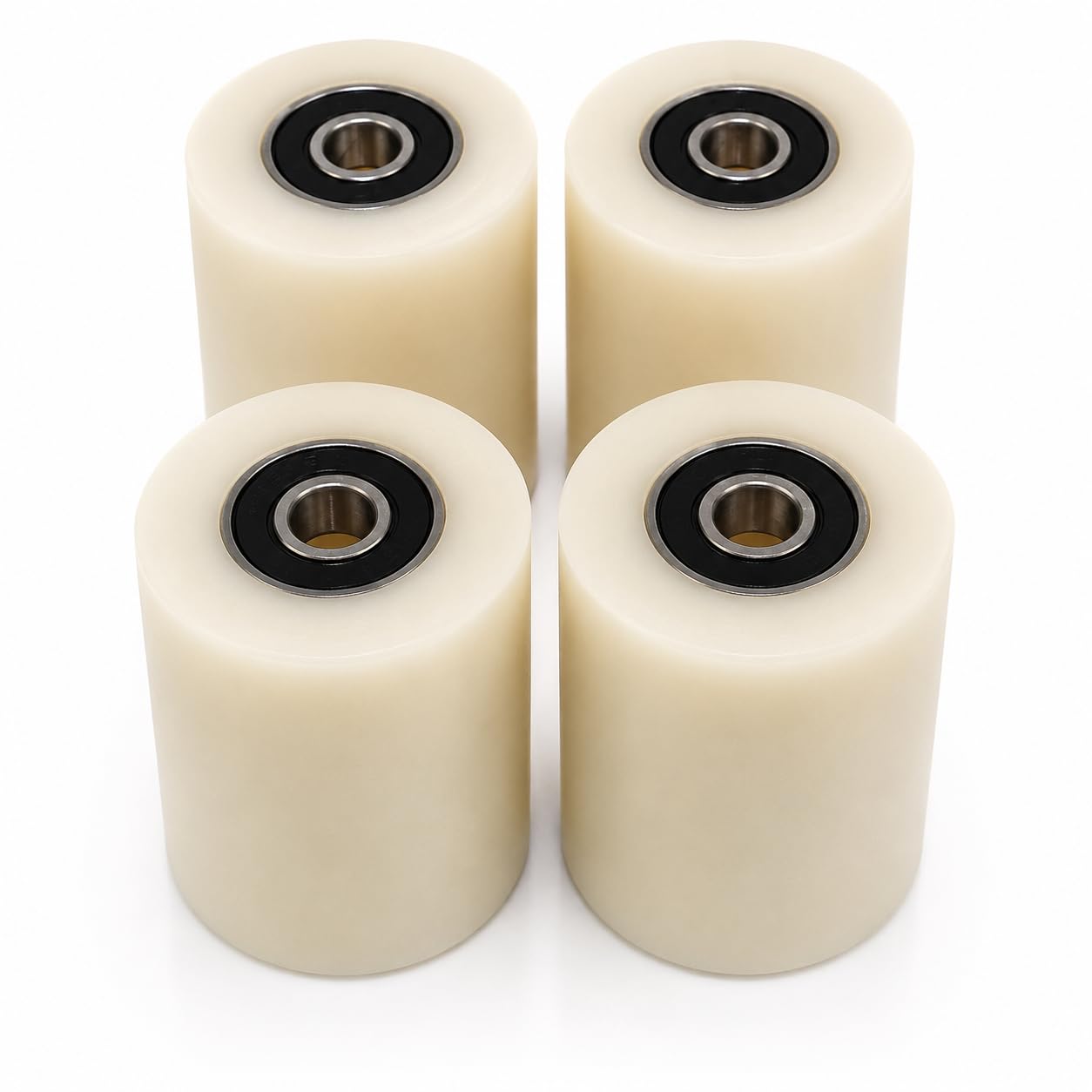 Lot de 4 rouleaux en nylon polyamide, 4 cm de diamètre, 50 cm de largeur, roulements de 0,8 cm, usiné avec précision dans l'UE (40-50-8)