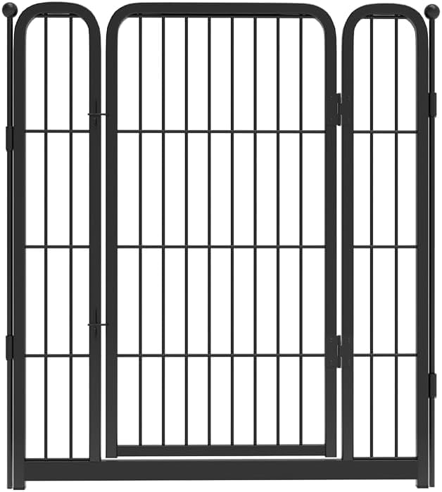 fxw Homeplus Unleashed Indoor Dog Playpen - Stress-Free and Safe Play, 1 Add-on Gate, 80cm Height for Small and Medium Dogs, Black│Patent Pending