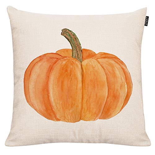 GTEXT Fall Pumpkin Throw Pillow Cover Autumn Decor Pumpkins Pillow Cuhion Cover Case for Couch Sofa Home Decoration Fall Pillows Linen 18 X 18 Inches