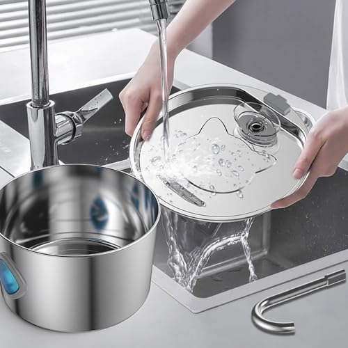 Fuente de Agua para Gatos Alomejor 3.2L Acero Inoxidable miniatura 5