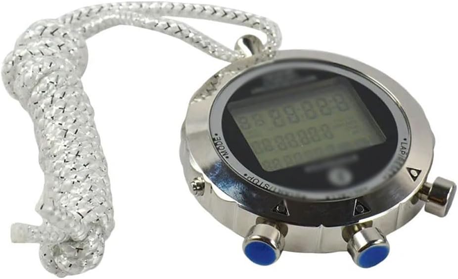 Digital Stopwatch Metal 1/1000 Seconds Handheld LCD Display Chronograph Outdoors Timer Counter Sports Watch