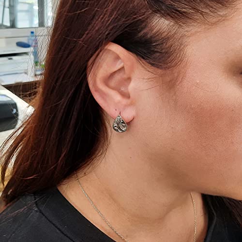 Boucles d'oreilles 925 argent massif véritables fleurs ciselées main