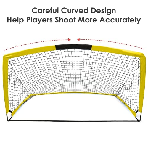 HITIK Soccer Goals, Set of 2- Size 6'x4' Portable Foldable Soccer Nets with Carry Bag for Games and Training for Backyard for Kids and Teens - Image 7
