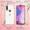 Shorogyt (3in1 Heart Case for Motorola Moto G Pure 2021 6.5 Inch Women Cute Aesthetic Love Hearts Pattern Girls White Gold Luxury Girly Design Phone Cases Cover+Screen+Chain for G Pure 2021 - Thumbnail Image 6