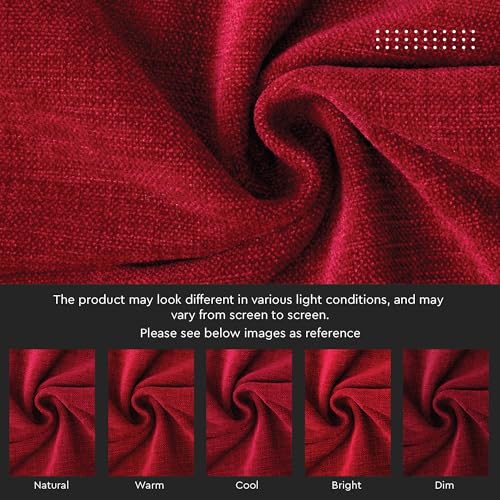 Image of Encasa XO Thick Chenille Throw Pillow Covers Set of 1 | Scarlet Red - (20 inchx20 inch) (50x50 cm) | Decorative Accent Square Throw Pillow Cases for Couch, Home Decor, Sofa