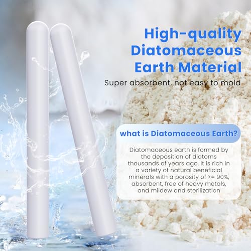 Image of 15x Drying Stick Water Absorption Dry Rod Desiccant for Silicone Toys Flesh Light Dryer Absorption Stick Deodorization Moisture Cleaner Diatomite Reusable Reduce Rust (15Pcs Smooth 5.6x0.55 Inches)