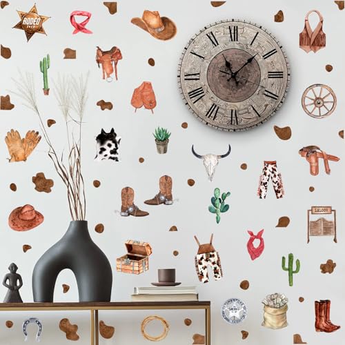 YIMEHDAN Western Cowboy Wall Decal, Boots Horseshoe...